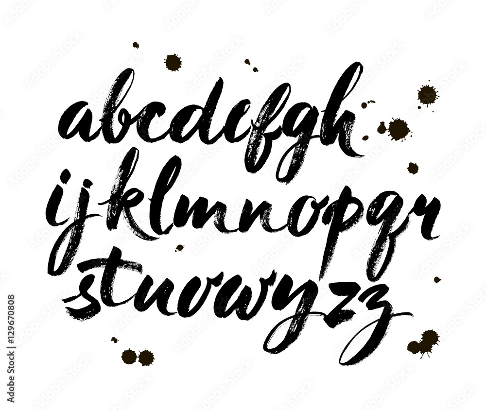 Vector Acrylic Brush Style Hand Drawn Alphabet Font Vector Acrylic Brush Style Hand Drawn Alphabet Font