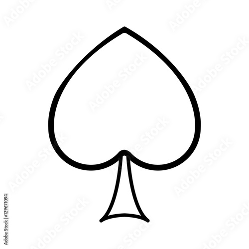 Spade icon. Card game poker win chance and casino theme. Isolated design. Vector illustration