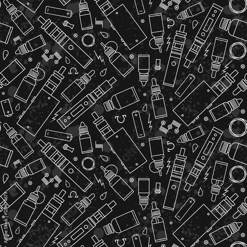 Vector seamless pattern for vape shop and vape service, e-cigarette store. Wrapping paper pattern