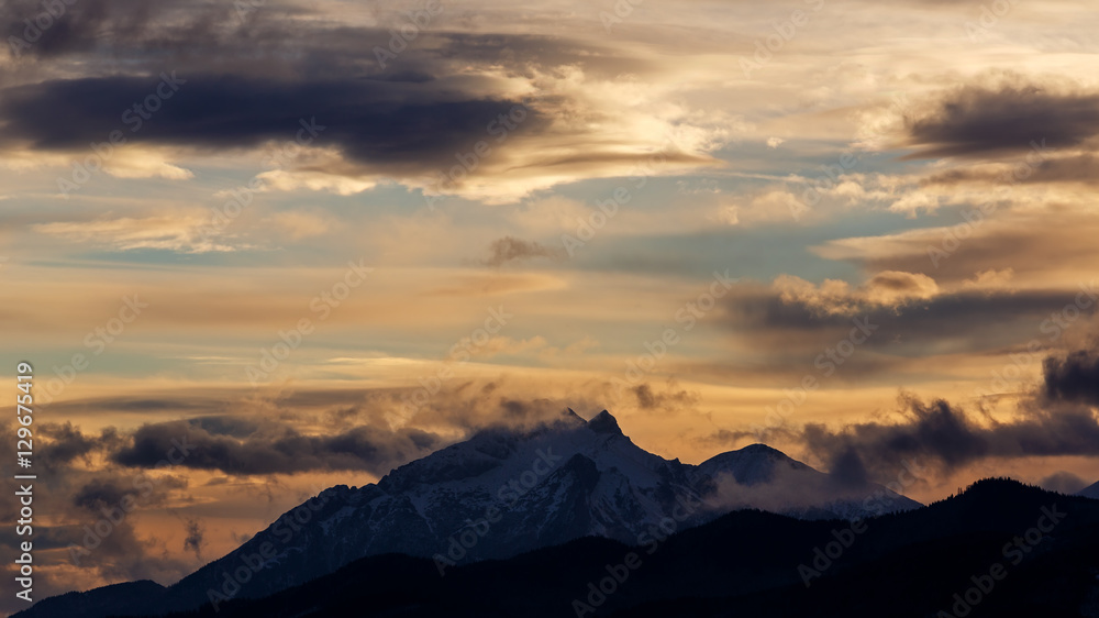 Dramatic sky over the Polish Tatra mountains
