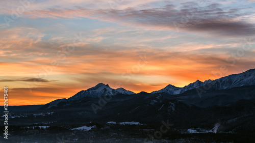 Sunrise over the Polish Tatra mountains