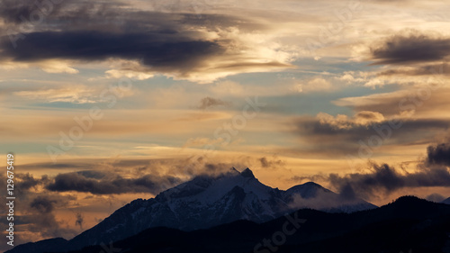 Dramatic sky over the Polish Tatra mountains