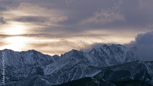 Sunrise over the Polish Tatra mountains