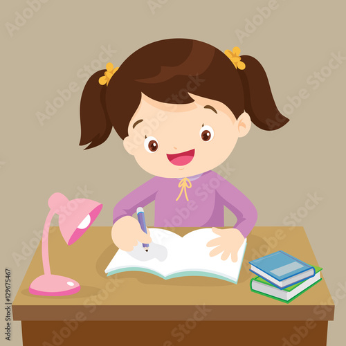 cute boy working on homework