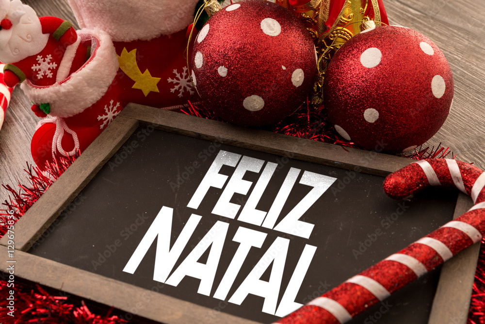 Merry Christmas (in Portuguese) Stock Photo Adobe Stock