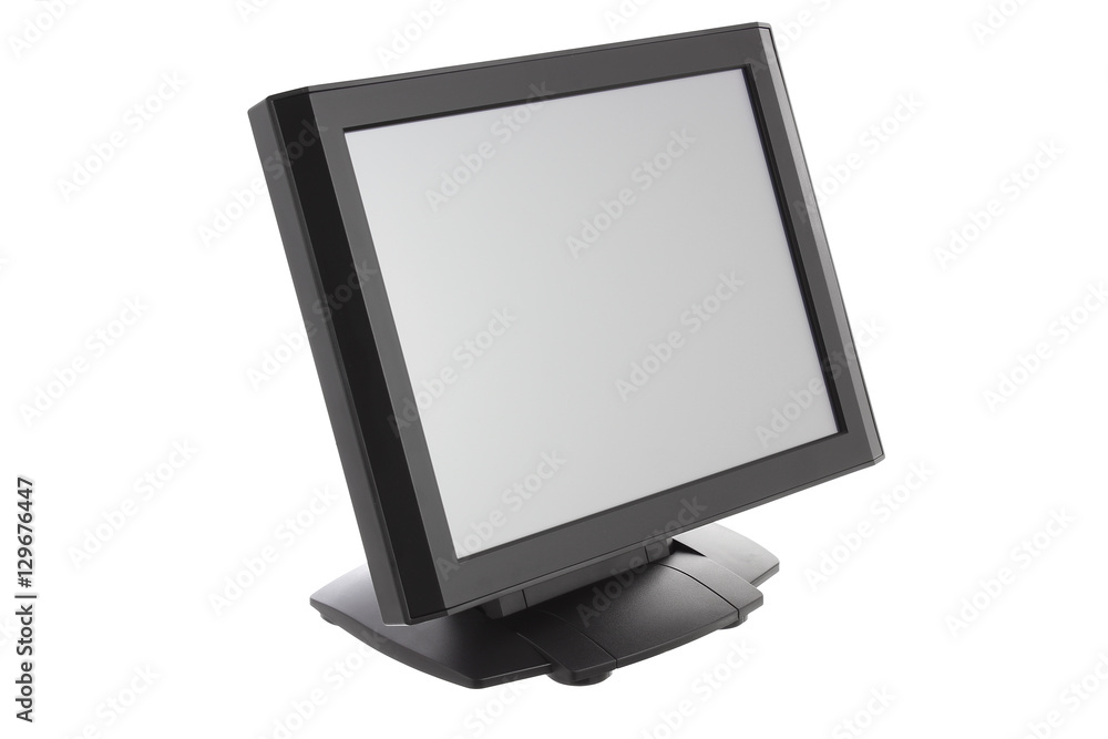 Point Of Sale System with Screen Monitor On White Background