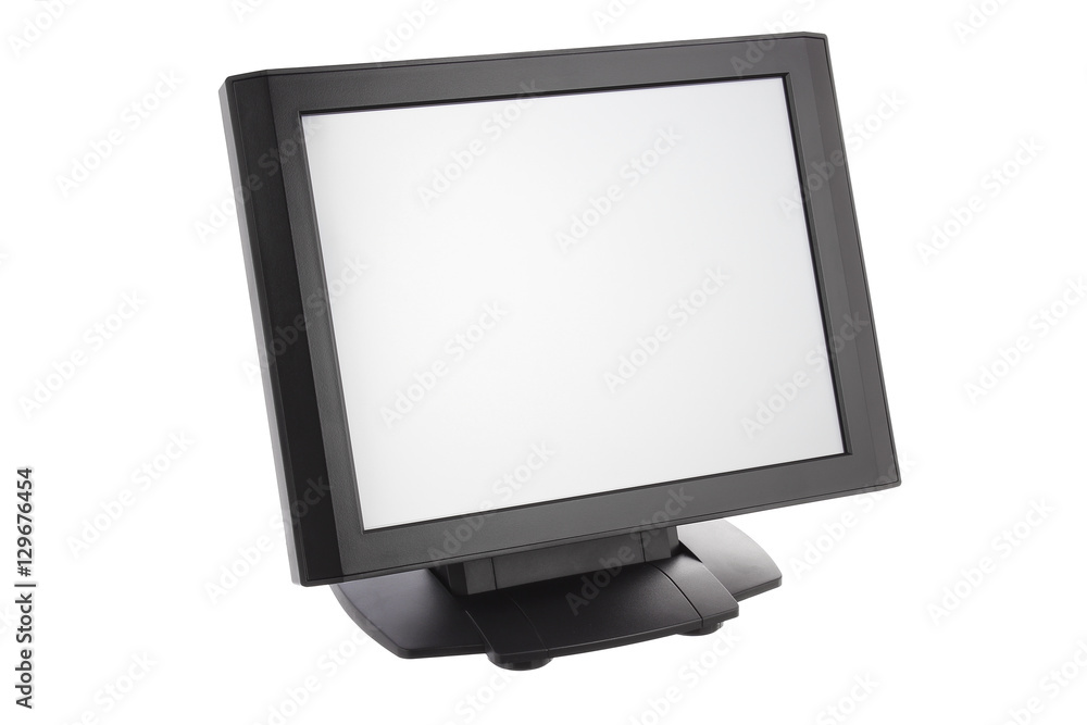 Point Of Sale System with Screen Monitor On White Background Point Of Sale System with Screen Monitor On White Background