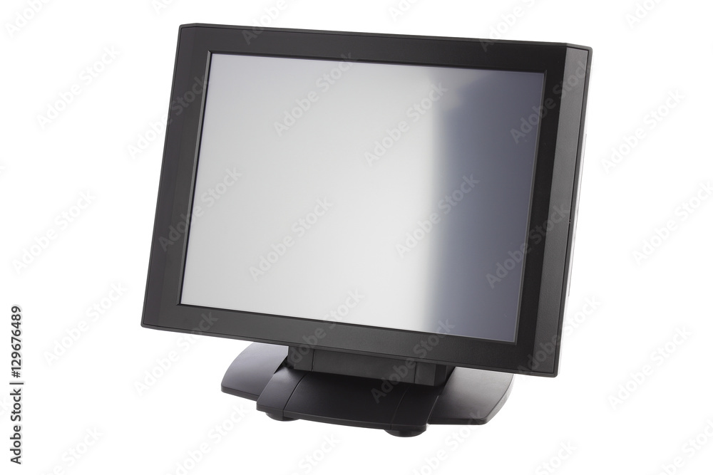 Point Of Sale System with Screen Monitor On White Background Point Of Sale System with Screen Monitor On White Background