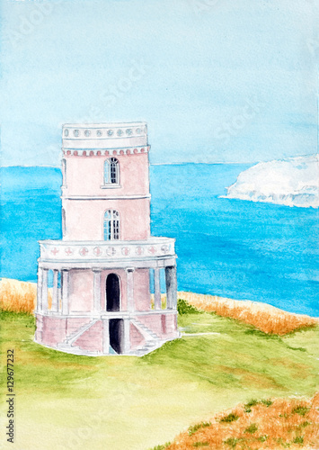 Painting of the Clavell Tower at a UNESCO World Heritage Site photo