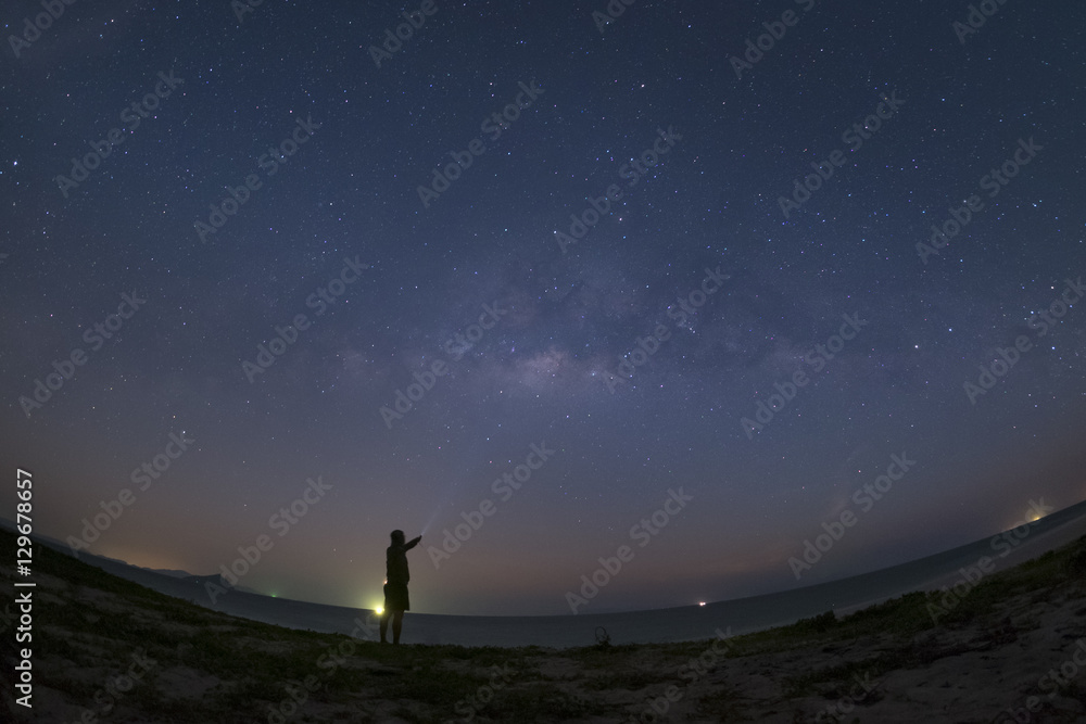 milky way at Bulone le island, Satun province, Thailand