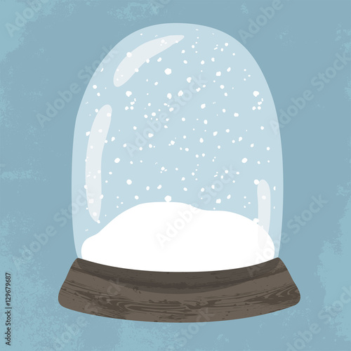 Bright illustration of hand drawn snow globe.