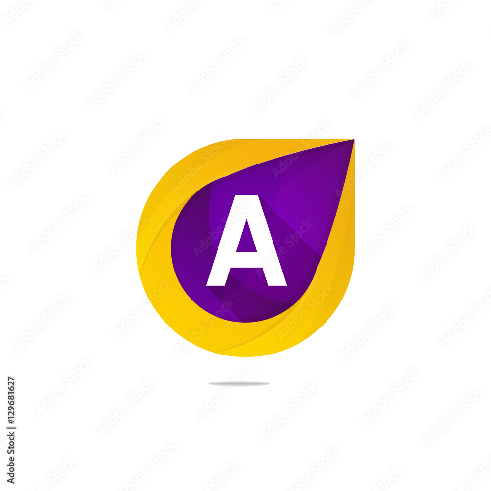 Fun flat A letter logo sign. Abstract shape element icon vector Fun flat A letter logo sign. Abstract shape element icon vector