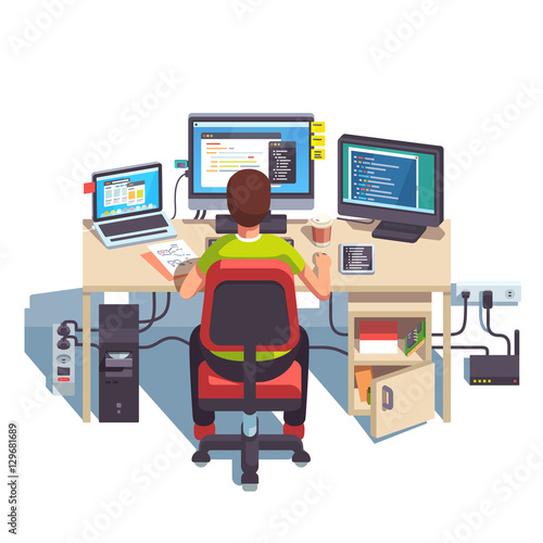 Professional programmer working