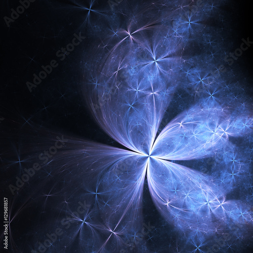 Dark shiny fractal flower  digital artwork for creative graphic design