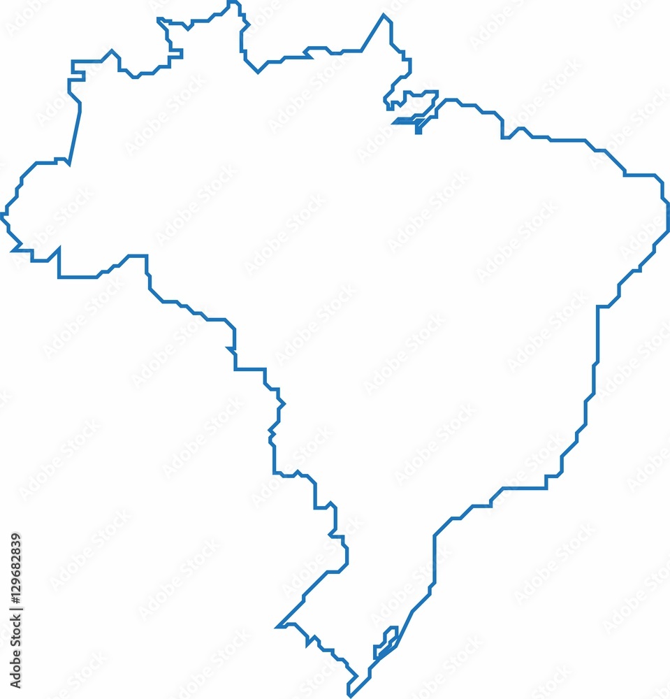 Brazil outline map. Vector illustration.