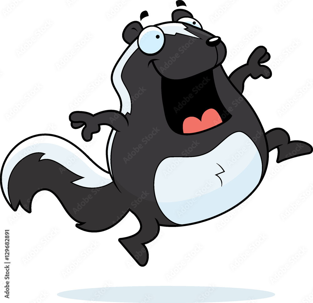 Cartoon Skunk Jumping Cartoon Skunk Jumping