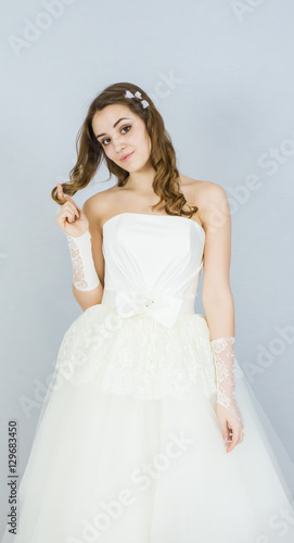 bride on white background. dress