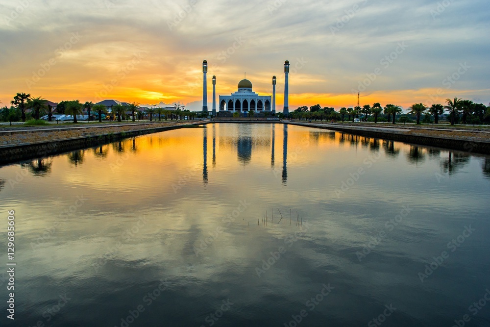 Sunset at Mosque in thailand