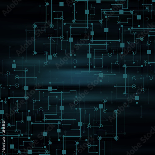 Technology and networking background . Abstract background with connecting nodes from dots and lines