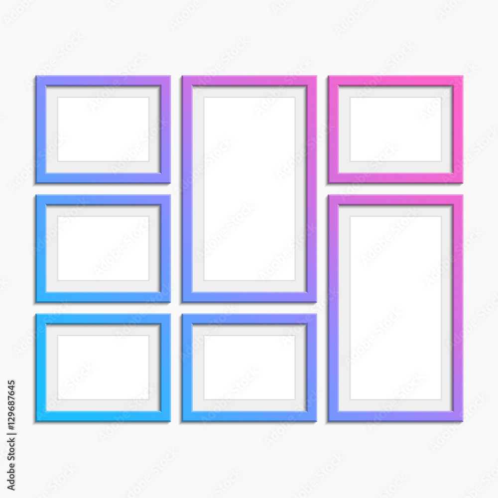 Set of modern photo frames. Set of modern photo frames.