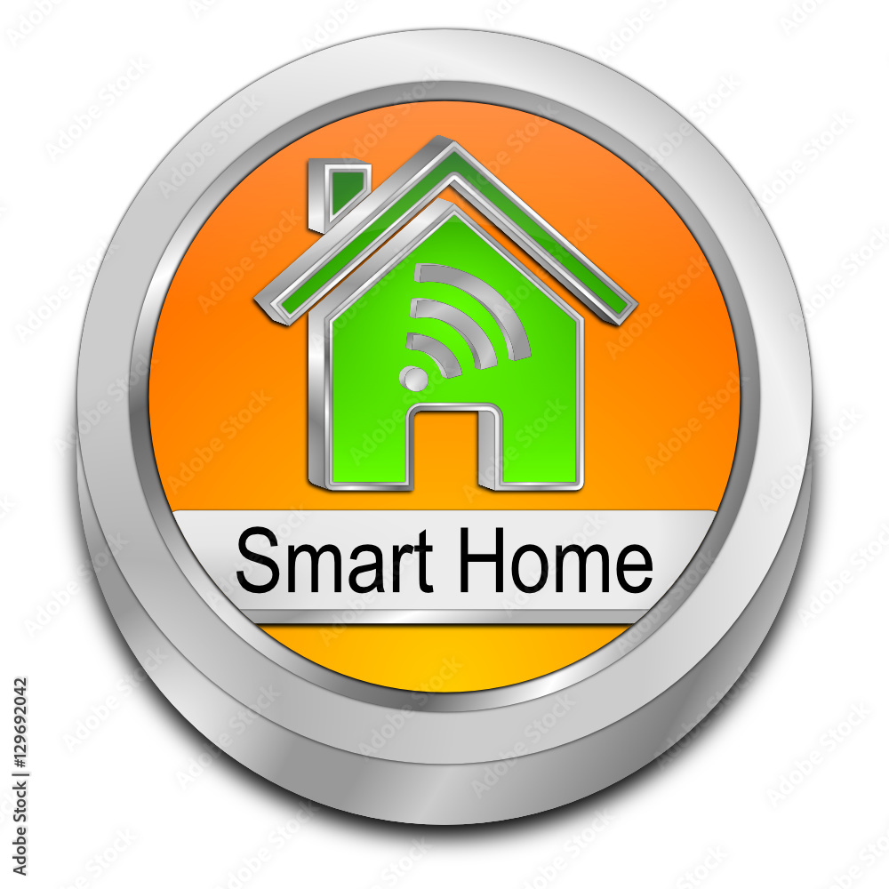 Smart Home Button - 3D illustration Smart Home Button - 3D illustration