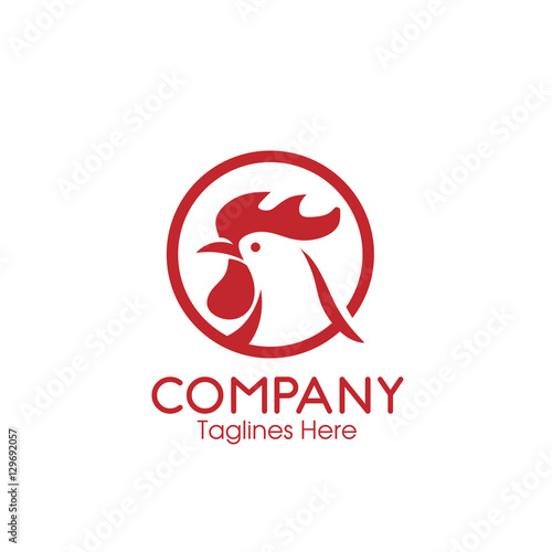 roosters icons. Chicken heads with circle  logo vector. Design elements for logo, label, emblem, sign, brand mark. Vector illustration.
