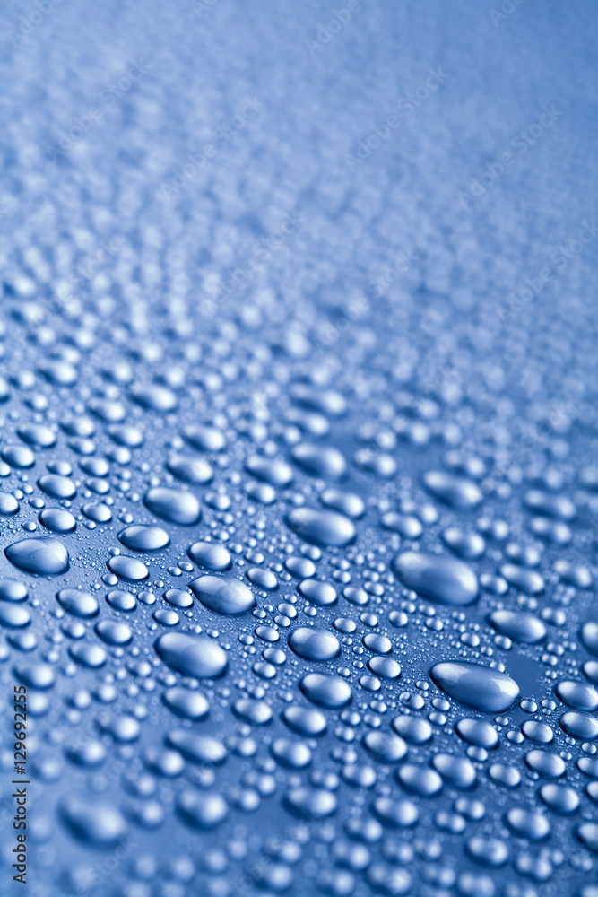 Water drops on blue background Water drops on blue background