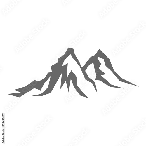 Rock mountain  silhouette vector illustration