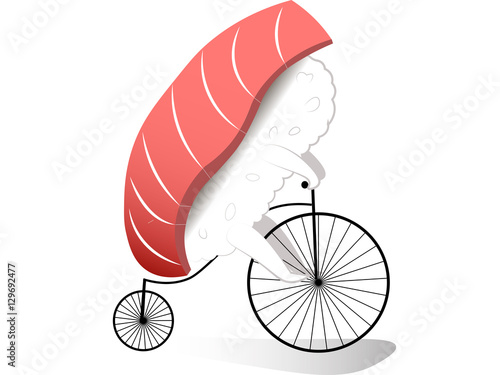 Sushi on bicycle