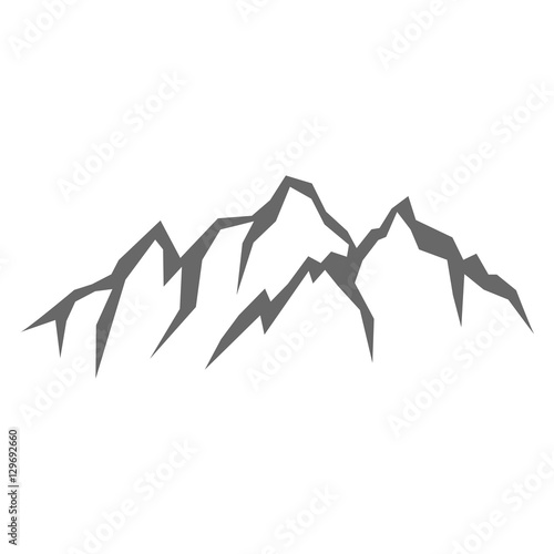 Rock mountain silhouette vector illustration