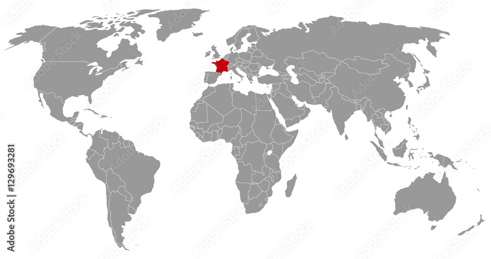 France on the world map