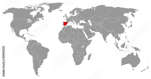 Spain on the World map