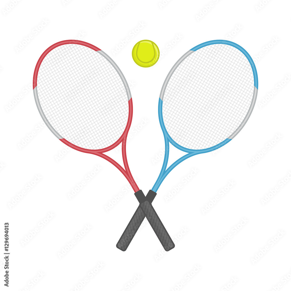 Two crossed tennis racket and ball. Stock Vector | Adobe Stock