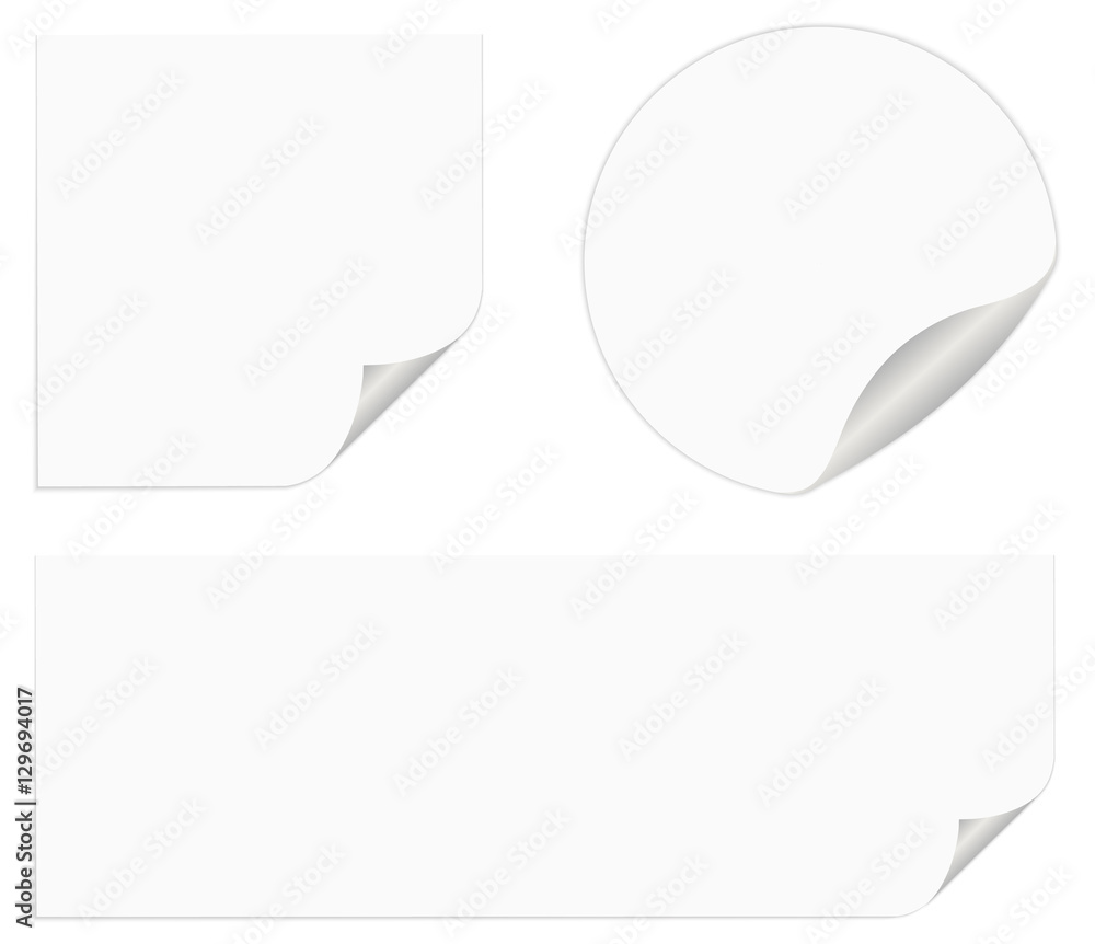 weiße Aufkleber / Banner / Sticker