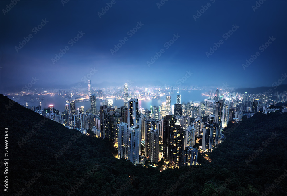 Fototapeta premium Hong kong from the Victoria peak