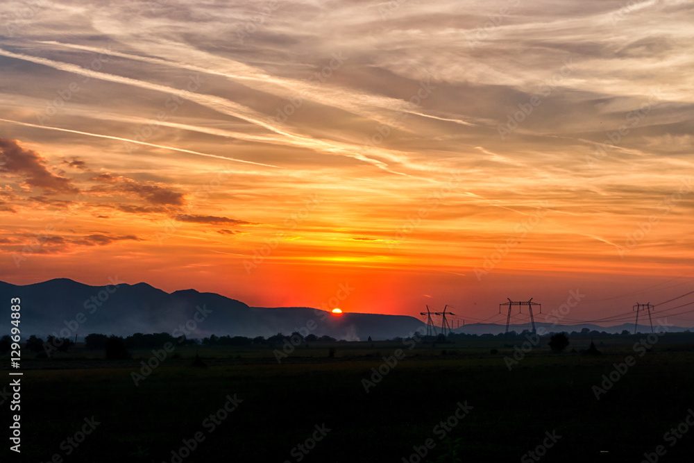 Sunset and clouds