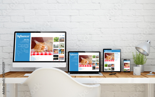 multidevice desktop influencer photo