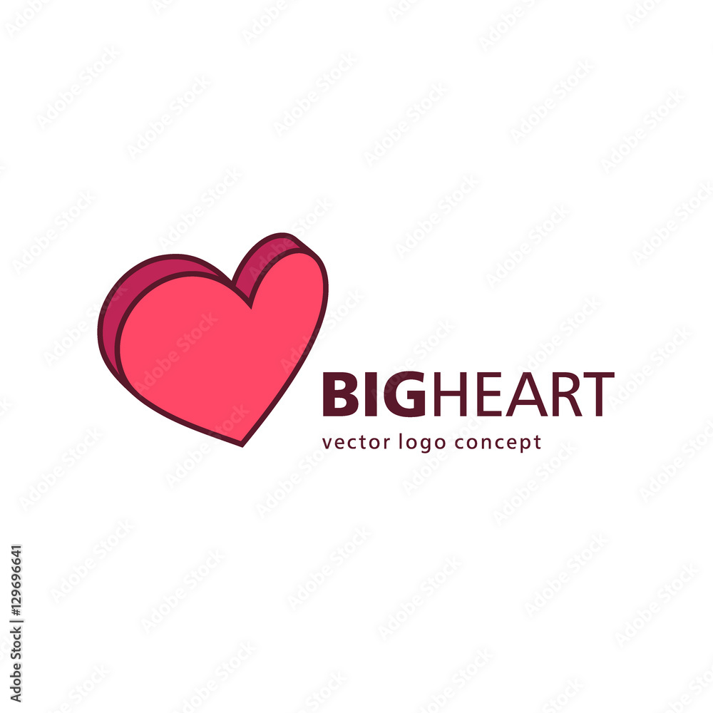 Big heart - vector logo design. Charity and philanthropy concept.  