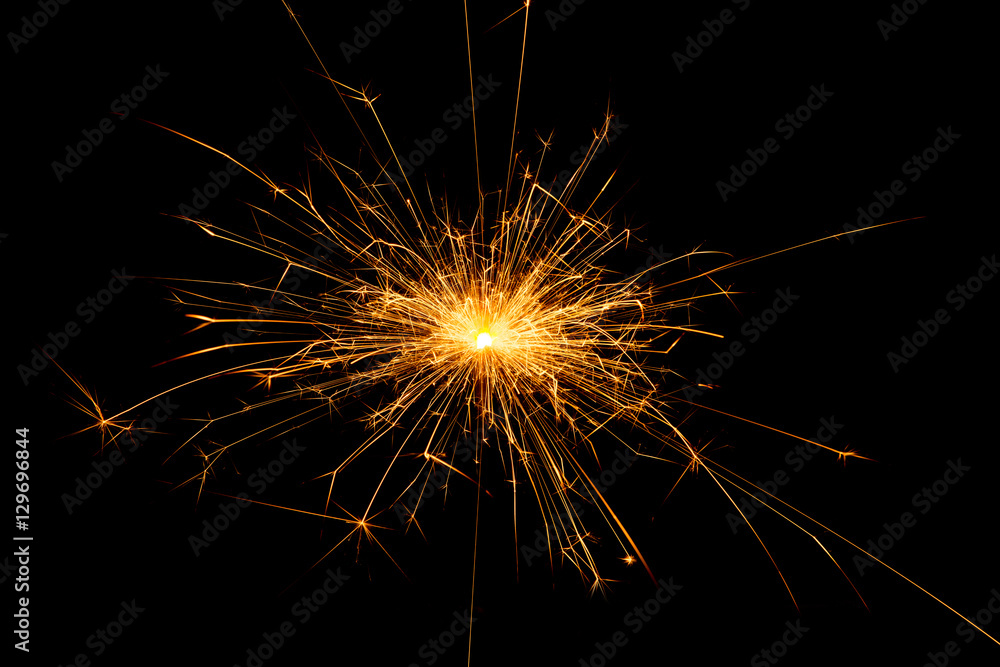 Christmas sparkler on black background Christmas sparkler on black background