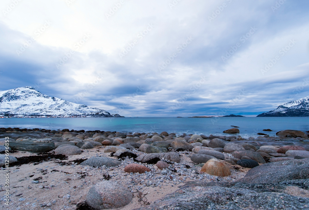Coast of the Norwegian Sea.Tromso Coast of the Norwegian Sea.Tromso