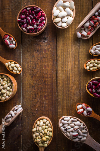 beans on a wooden table