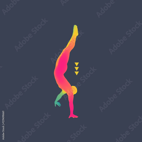 Gymnast. 3D Model of Man. Human Body Model.