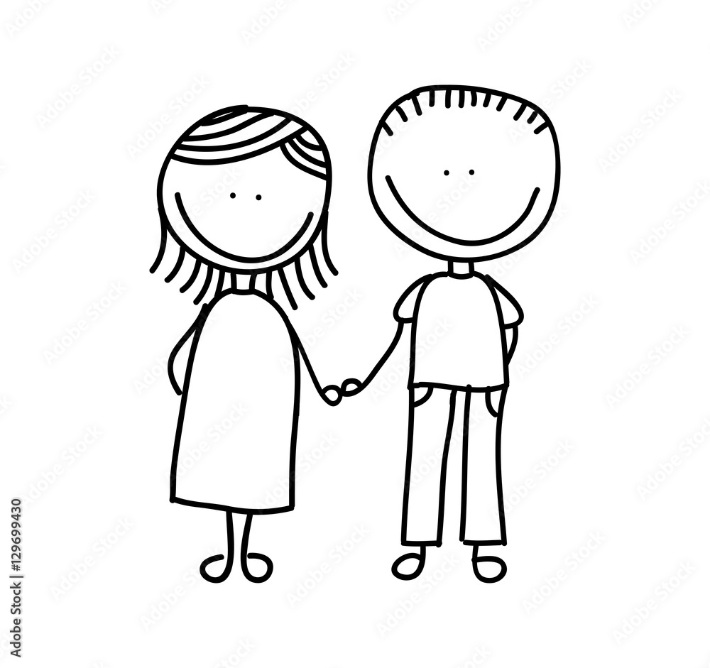 cute little couple isolated icon vector illustration design cute little couple isolated icon vector illustration design