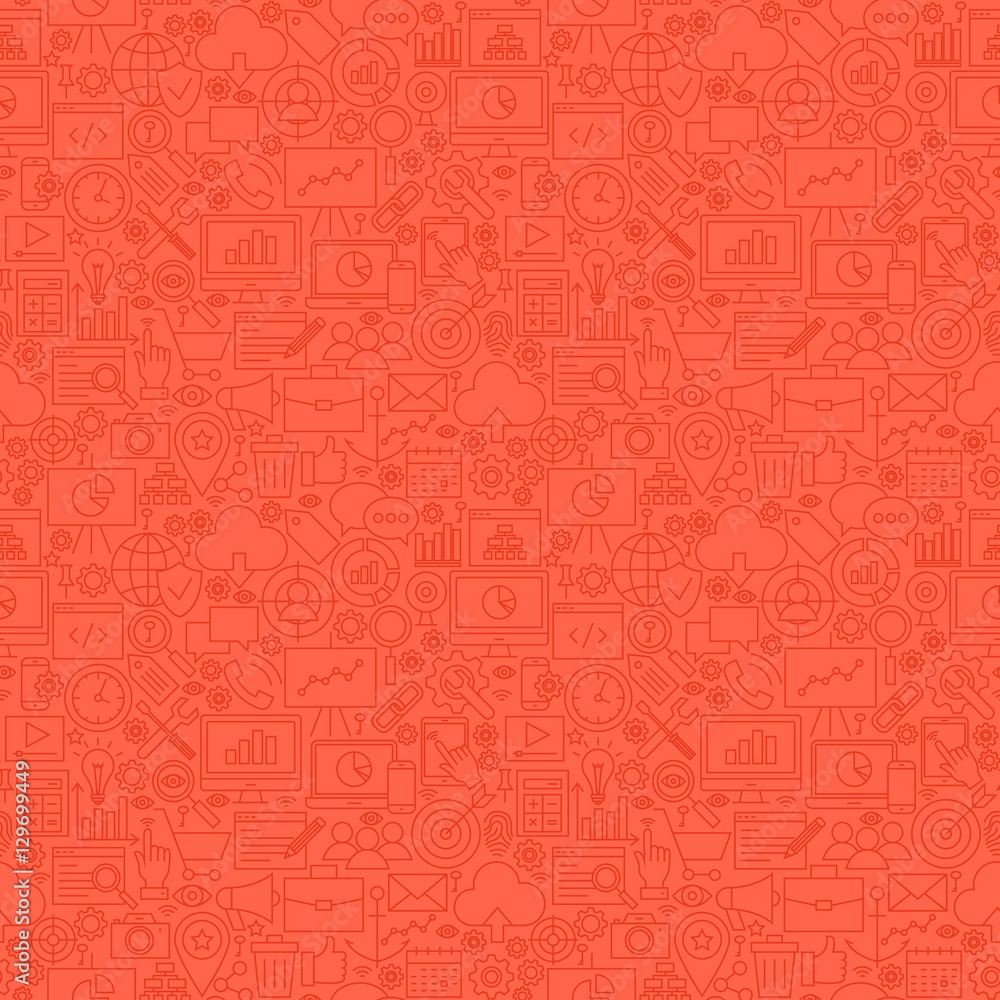 Red Line SEO Seamless Pattern