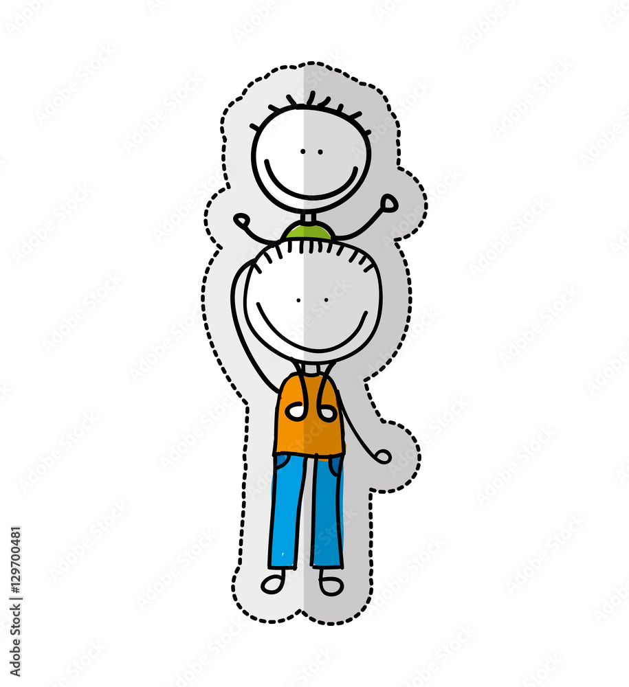 cute little family character icon vector illustration design cute little family character icon vector illustration design