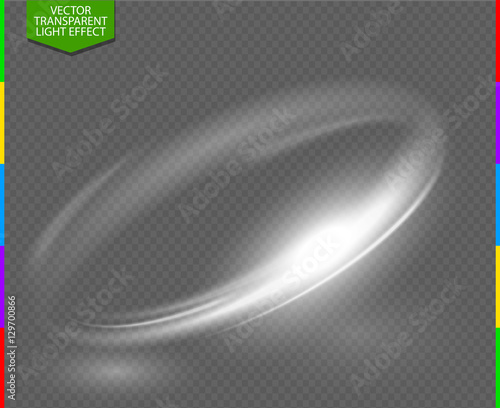 Circular lens flare transparent light effect. Abstract galaxy ellipse border. Luxury shining rotational glow line. Power energy element glowing ring trace. Round shiny frame. Vector circle magic trail