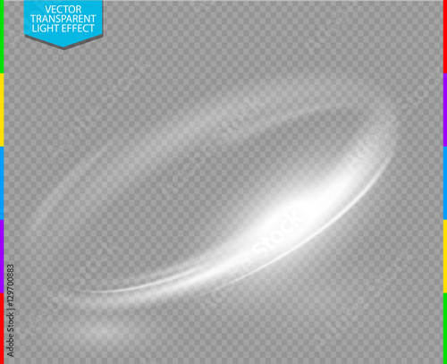 Circular lens flare transparent light effect. Abstract galaxy ellipse border. Luxury shining rotational glow line. Power energy element glowing ring trace. Round shiny frame. Vector circle magic trail
