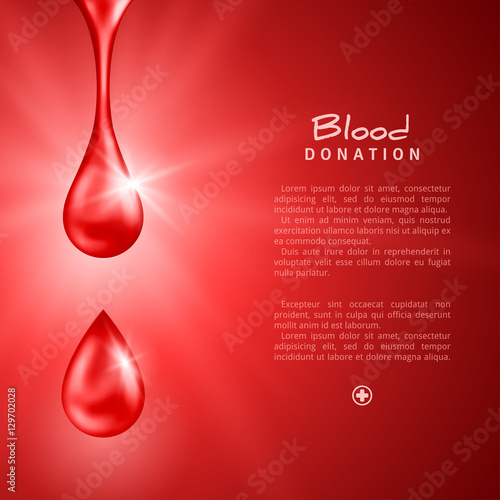 World Donor Day Poster or Flyer with Red Drops