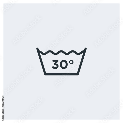 30 degrees wash icon