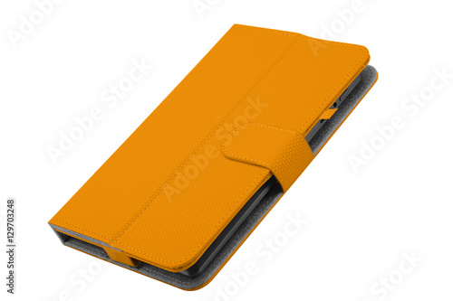 Tablet case etui yellow orange closed front lying